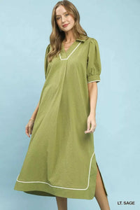 Umgee Seersucker Midi Dress with Contrast Trim 100100121281901 57 Affordable Fashion Under $100 Jerry's Apparel 