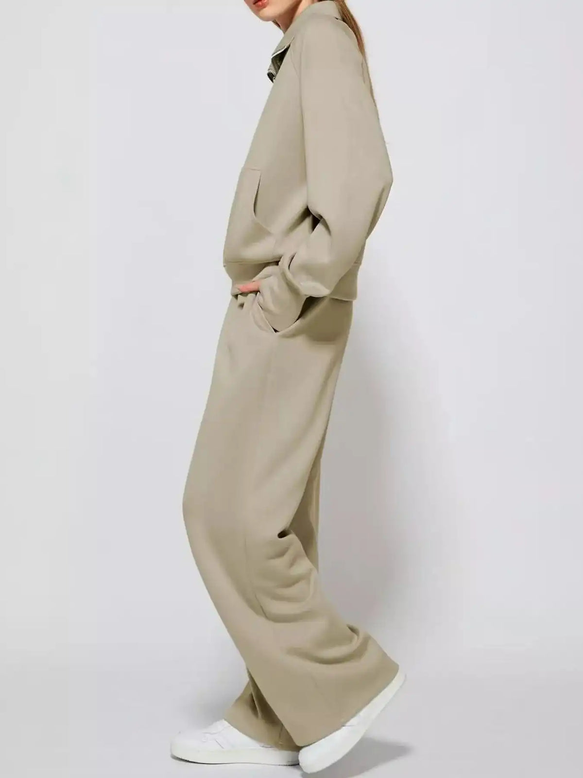 Half-Zip Sweatshirt and Wide-Leg Pants Set 101001840100593 40 Gifts for Her Jerry's Apparel 