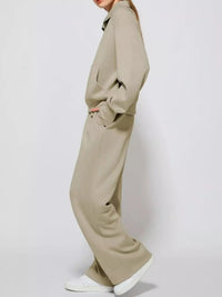 Half-Zip Sweatshirt and Wide-Leg Pants Set 101001840100593 40 Gifts for Her Jerry's Apparel 