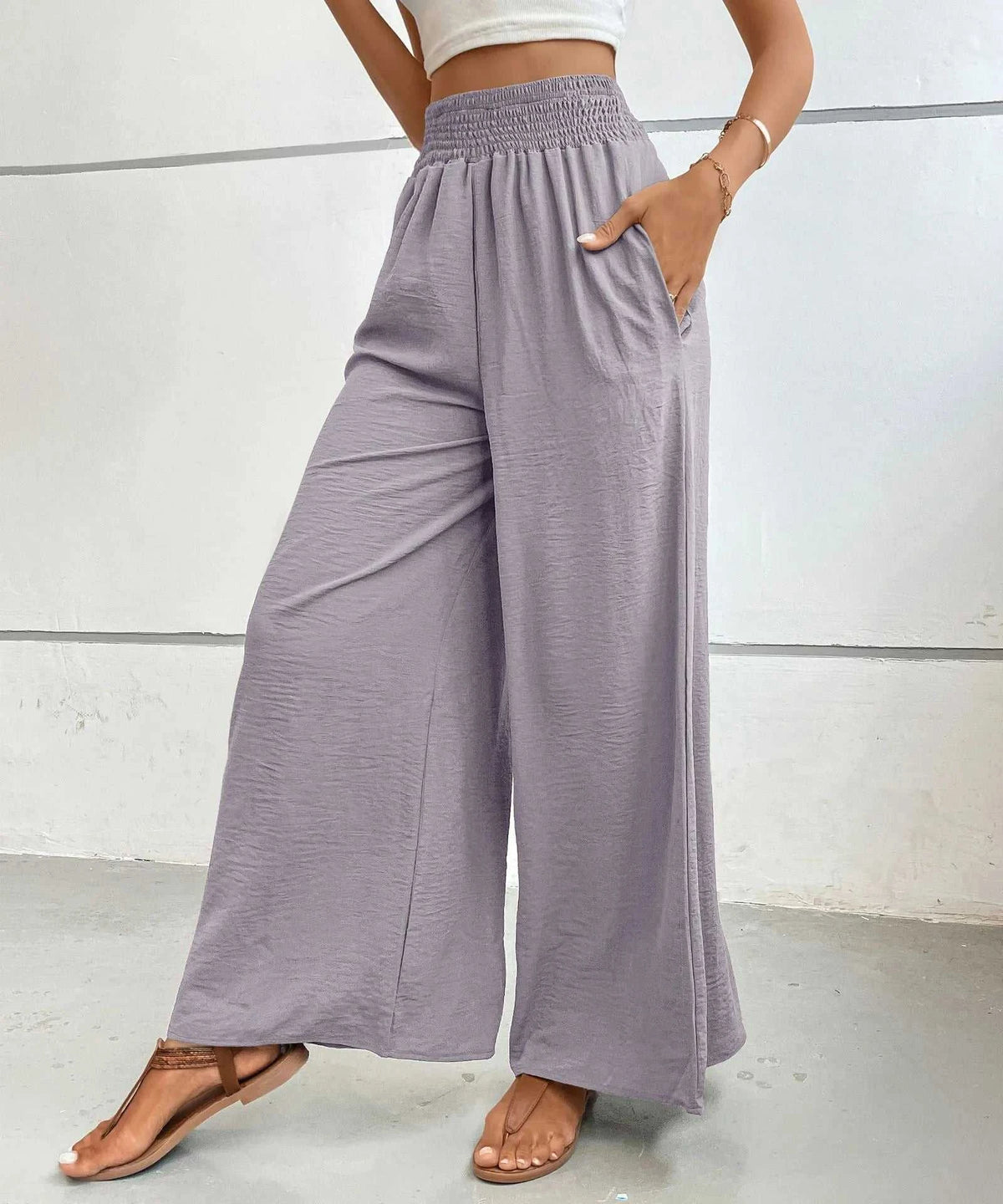 High-Waisted Wide Leg Pants 100100827101945 34 Affordable Fashion Under $100 Jerry's Apparel 