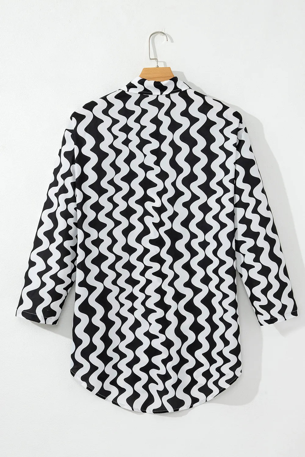 Button Down Contrast Striped Cover-Up