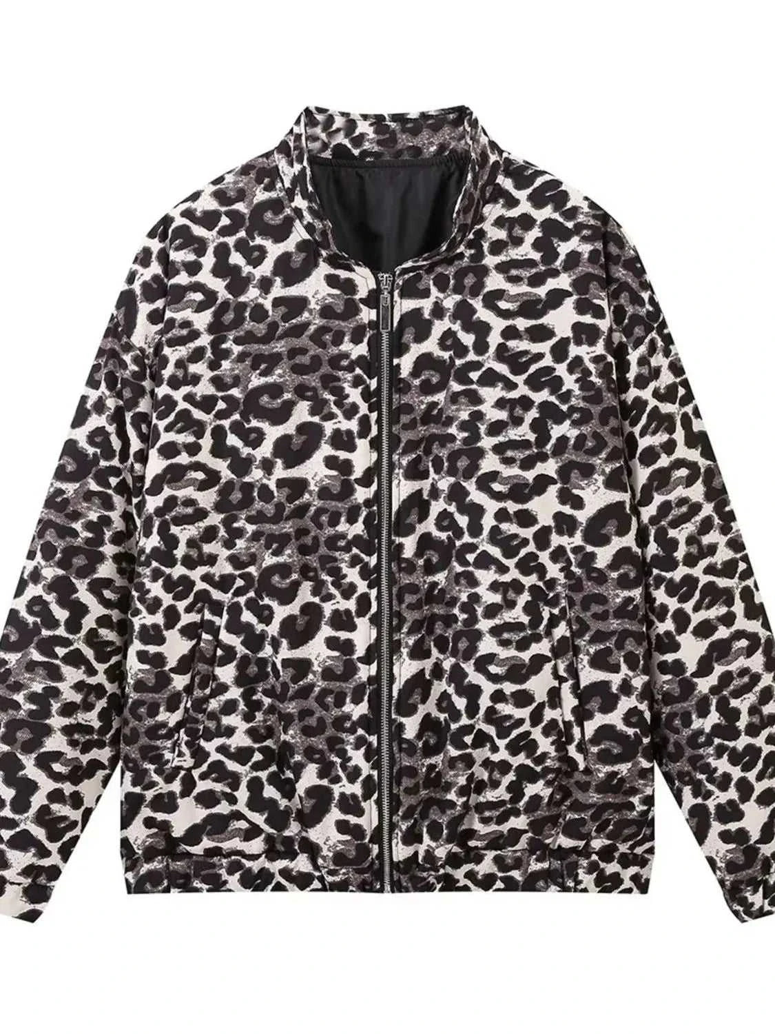 Leopard Print Oversized Bomber Jacket 100100803282037 55 Affordable Fashion Under $100 Jerry's Apparel 