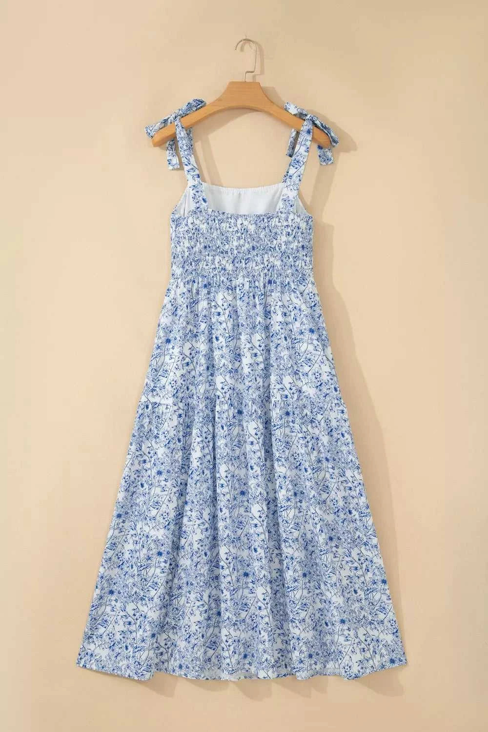 Floral Print Knot Straps High Waist Flared Maxi Dress 100100280670304 61 Gifts for Her Jerry's Apparel 