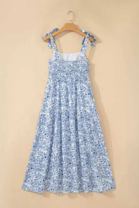 Floral Print Knot Straps High Waist Flared Maxi Dress 100100280670304 61 Gifts for Her Jerry's Apparel 