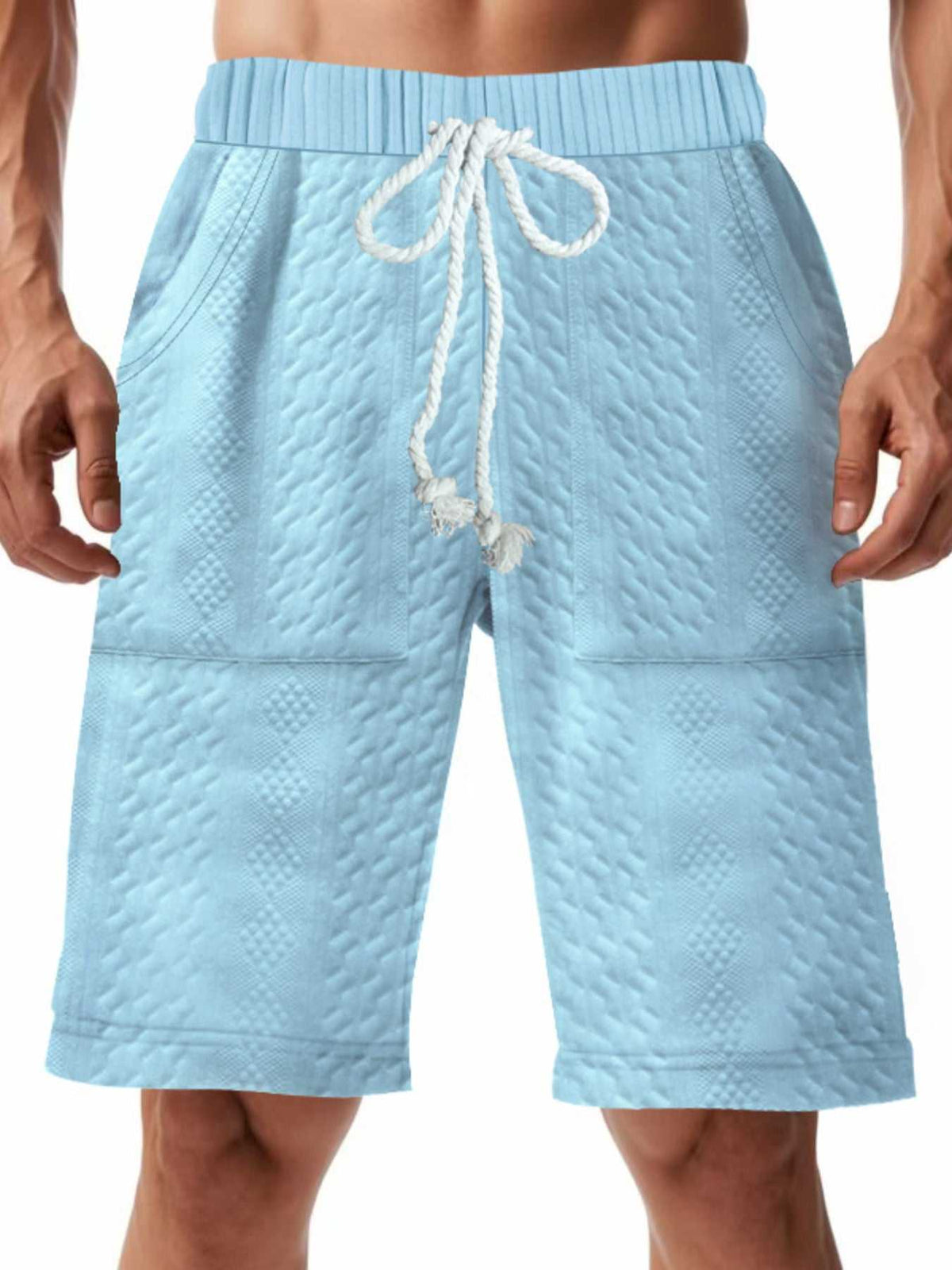 Men's Full Size Texture Drawstring Shorts Plus Size 100400880734003 36 Affordable Fashion Under $100 Jerry's Apparel 