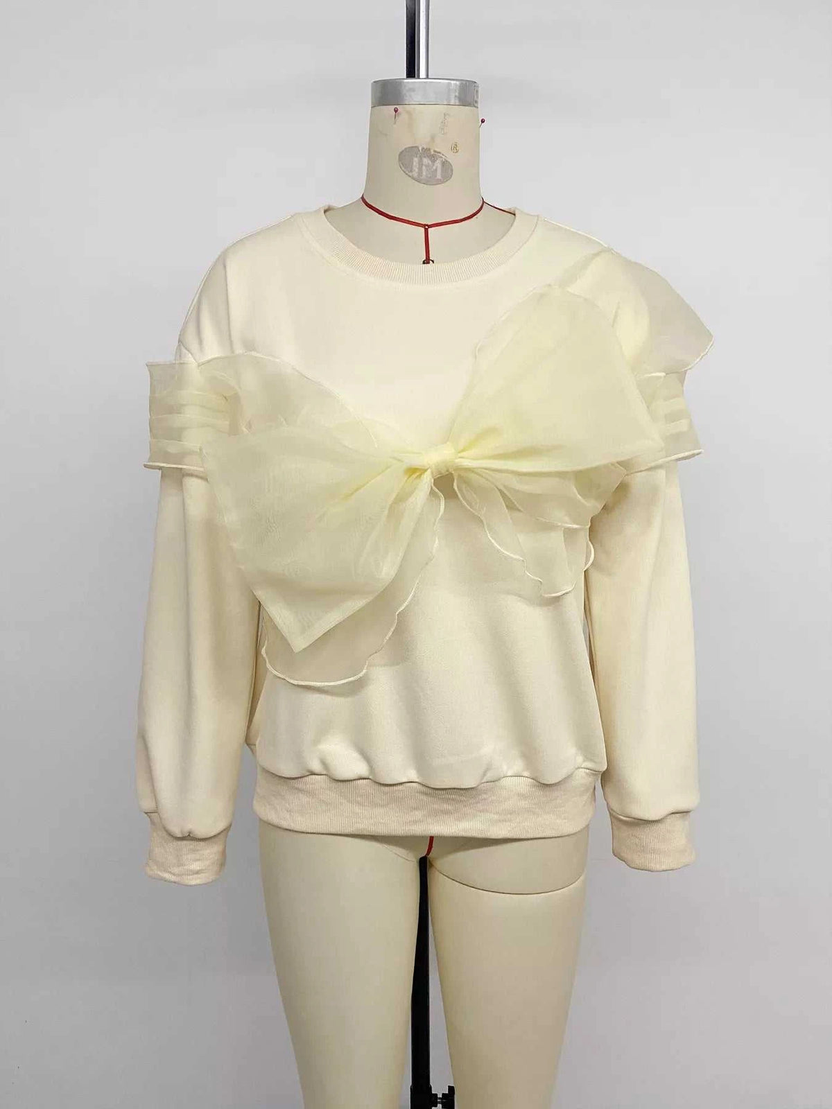 Bow Round Neck Long Sleeve Sweatshirt 100100219588007 39 Affordable Fashion Under $100 Jerry's Apparel 