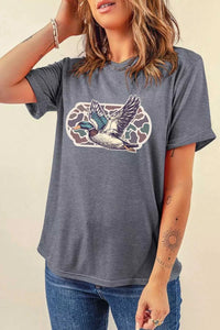 Graphic Round Neck Short Sleeve T-Shirt 100100762201784 32 Affordable Fashion Under $100 Jerry's Apparel 
