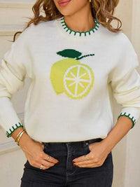 Lemon Round Neck Sweater 100100740512433 44 Affordable Fashion Under $100 Jerry's Apparel 