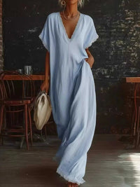 Full Size Lace Trim V-Neck Maxi Dress Plus Size 100100337256948 38 Gifts for Her Jerry's Apparel 