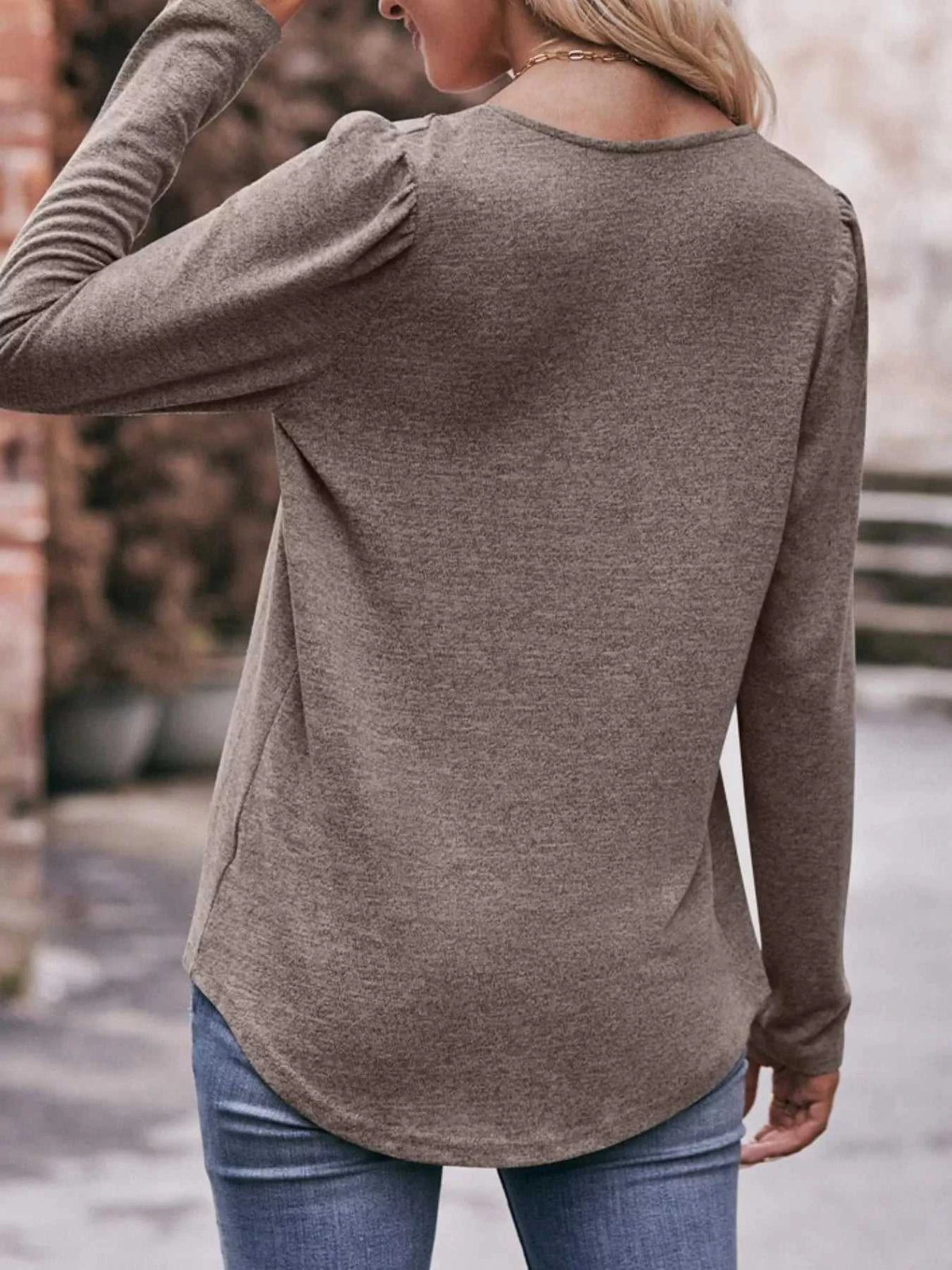 Pleated Square Neck Long Sleeve T-Shirt 100100387874963 31 Affordable Fashion Under $100 Jerry's Apparel 