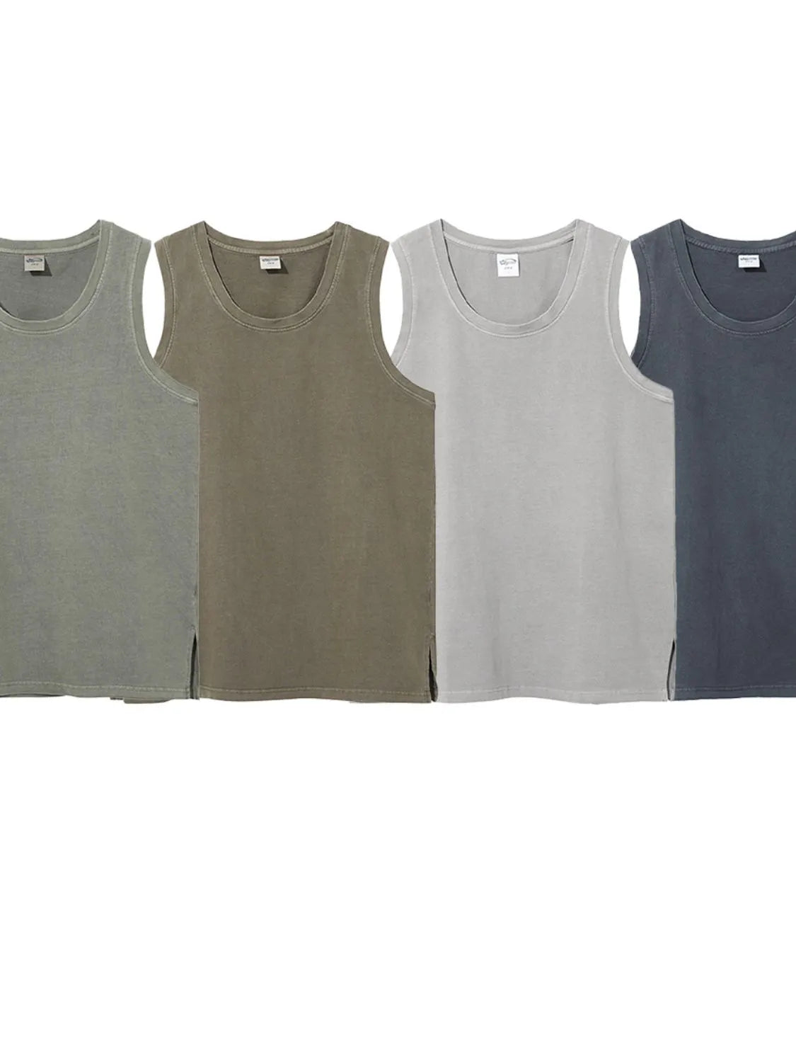 Men's Side Slit Round Neck Tank