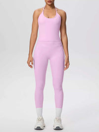 Halter Neck Cami and High-Waisted Leggings Active Set 101006856970414 89 Affordable Fashion Under $100 Jerry's Apparel 