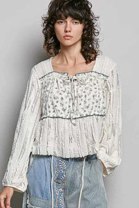 POL Square Neck Lace Long Balloon Sleeve Top 100100907751802 66 Affordable Fashion Under $100 Jerry's Apparel 