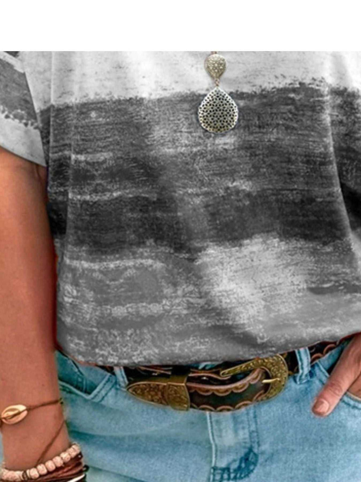Contrast Round Neck Casual T-Shirt 100100706660927 23 Affordable Fashion Under $100 Jerry's Apparel 