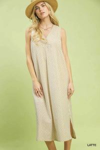 Umgee Chevron Stripe Sleeveless Midi Dress 100100412351421 62 Affordable Fashion Under $100 Jerry's Apparel 