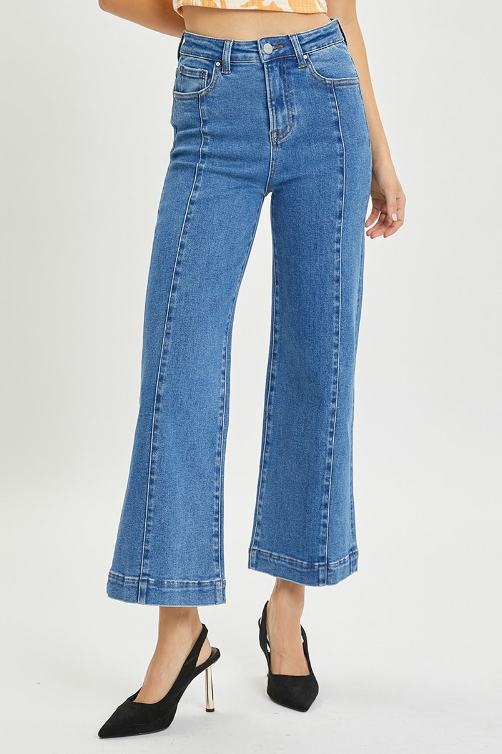 Full Size High Rise Wide Leg Jeans