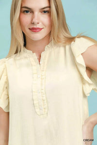 Umgee Ruffle Sleeve Henley Shift Dress 100100495661456 57 Affordable Fashion Under $100 Jerry's Apparel 
