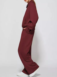 Half-Zip Sweatshirt and Wide-Leg Pants Set 101001840100593 40 Gifts for Her Jerry's Apparel 