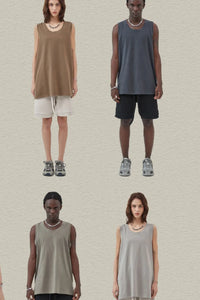 Men's Side Slit Round Neck Tank