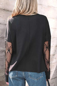 Round Neck Lace Sleeve Relaxed Fit Top 100100682611031 29 Affordable Fashion Under $100 Jerry's Apparel 