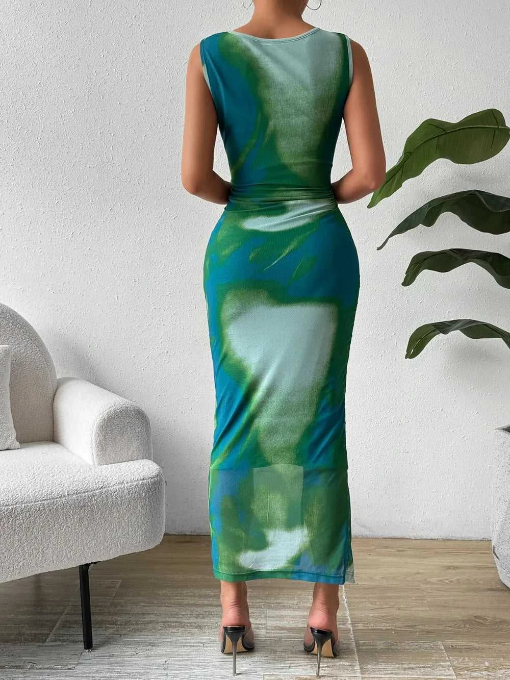 Honey Slit Round Neck Midi Tank Dress 100100998771132 32 Affordable Fashion Under $100 Jerry's Apparel 