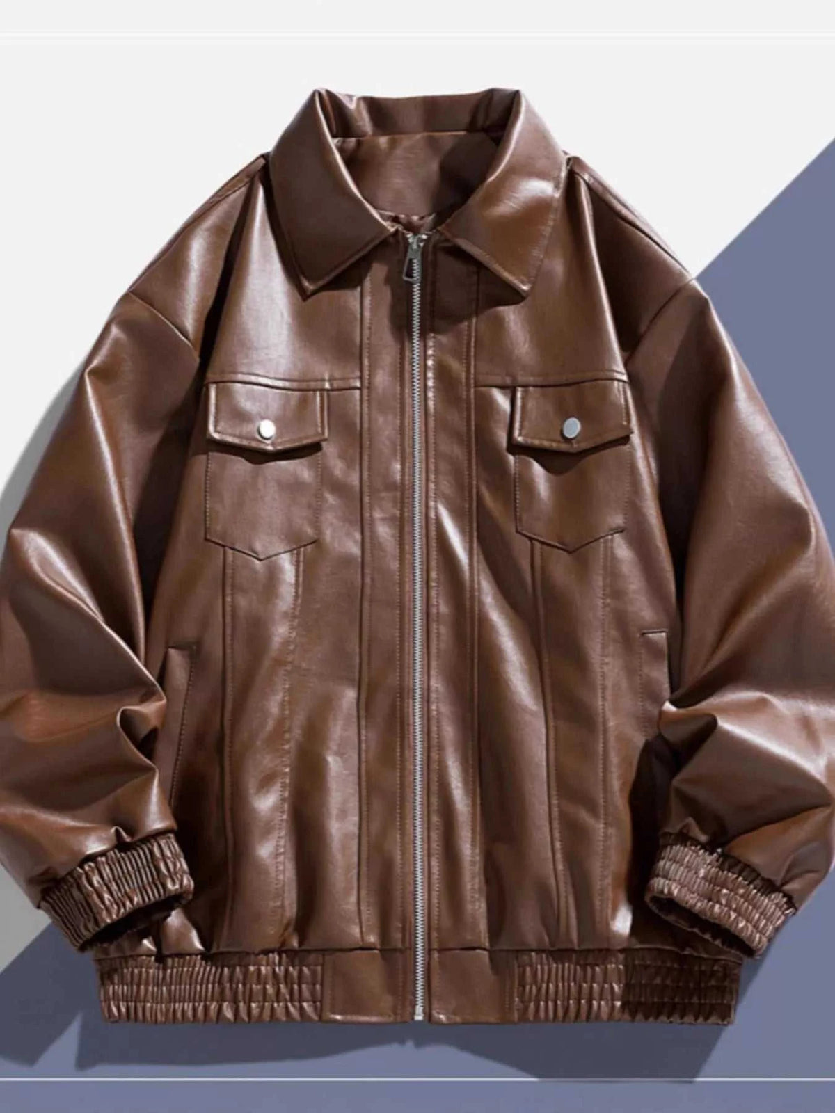 Men's Plus Size Zip Up Leather Jacket 100400288965643 77 Affordable Fashion Under $100 Jerry's Apparel 