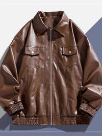 Men's Plus Size Zip Up Leather Jacket 100400288965643 77 Affordable Fashion Under $100 Jerry's Apparel 