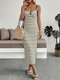 Striped Knit Twisted Bodycon Midi Dress 100100274271964 31 Affordable Fashion Under $100 Jerry's Apparel 