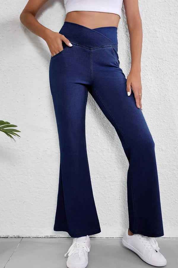 Asymmetric Waist Flare Jeans 100100169531683 60 Seasonal Fashion Collections Jerry's Apparel 