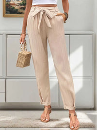 Perfee Tied High Waist Pants 100100108031824 32 Seasonal Fashion Collections Jerry's Apparel 