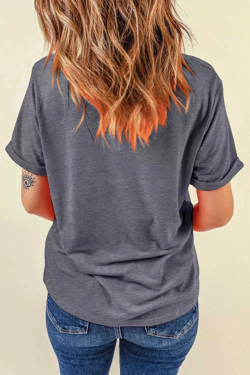 Graphic Round Neck Short Sleeve T-Shirt 100100762201784 32 Affordable Fashion Under $100 Jerry's Apparel 
