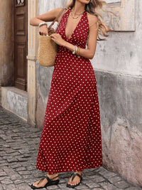 Polka Dot Halter Neck Maxi Dress 100100087481307 36 Affordable Fashion Under $100 Jerry's Apparel 
