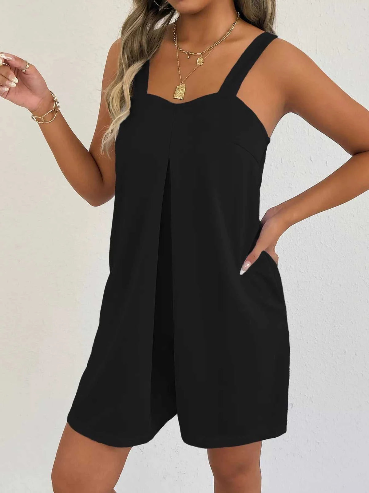 Sweetheart Neck Wide Strap Romper 100100528995455 21 Affordable Fashion Under $100 Jerry's Apparel 