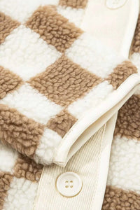 Checkered Sherpa Oversized Button Up Jacket 100100355171838 60 Affordable Fashion Under $100 Jerry's Apparel 