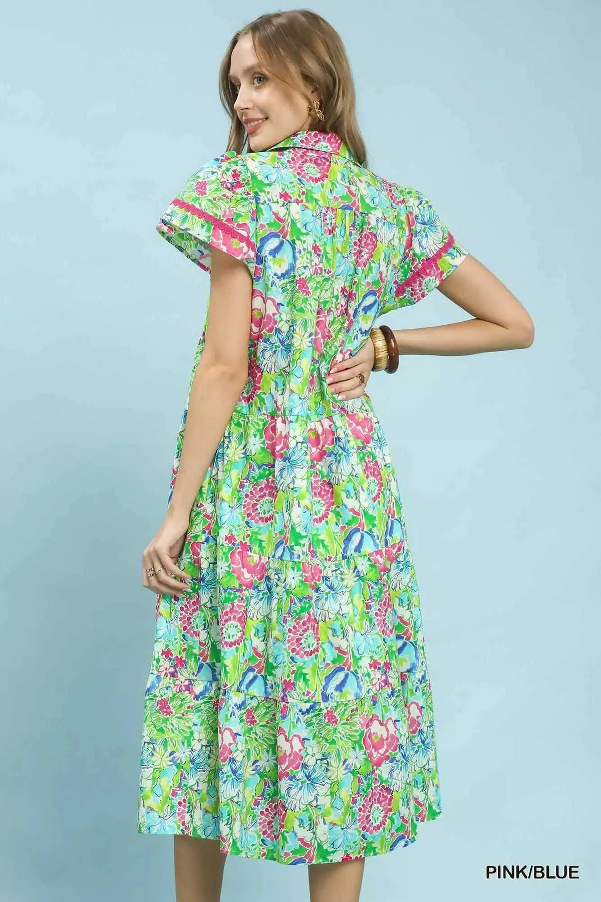 Umgee Bold Mixed Floral Tiered Midi Dress 100100044911362 66 Affordable Fashion Under $100 Jerry's Apparel 