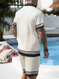 Men's Tropical Palm Tree Print Short Sleeve Shirt and Shorts Set 104001041094937 48 Affordable Fashion Under $100 Jerry's Apparel 