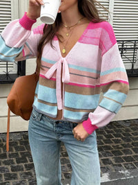 Striped Tie-Front Cardigan 100100467324881 42 Affordable Fashion Under $100 Jerry's Apparel 
