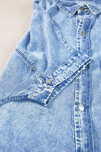 Oversized Button Down Denim Shirt Dress