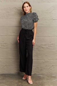 Perfee Printed Round Neck Puff Sleeve Blouse 100101221667412 29 Affordable Fashion Under $100 Jerry's Apparel 