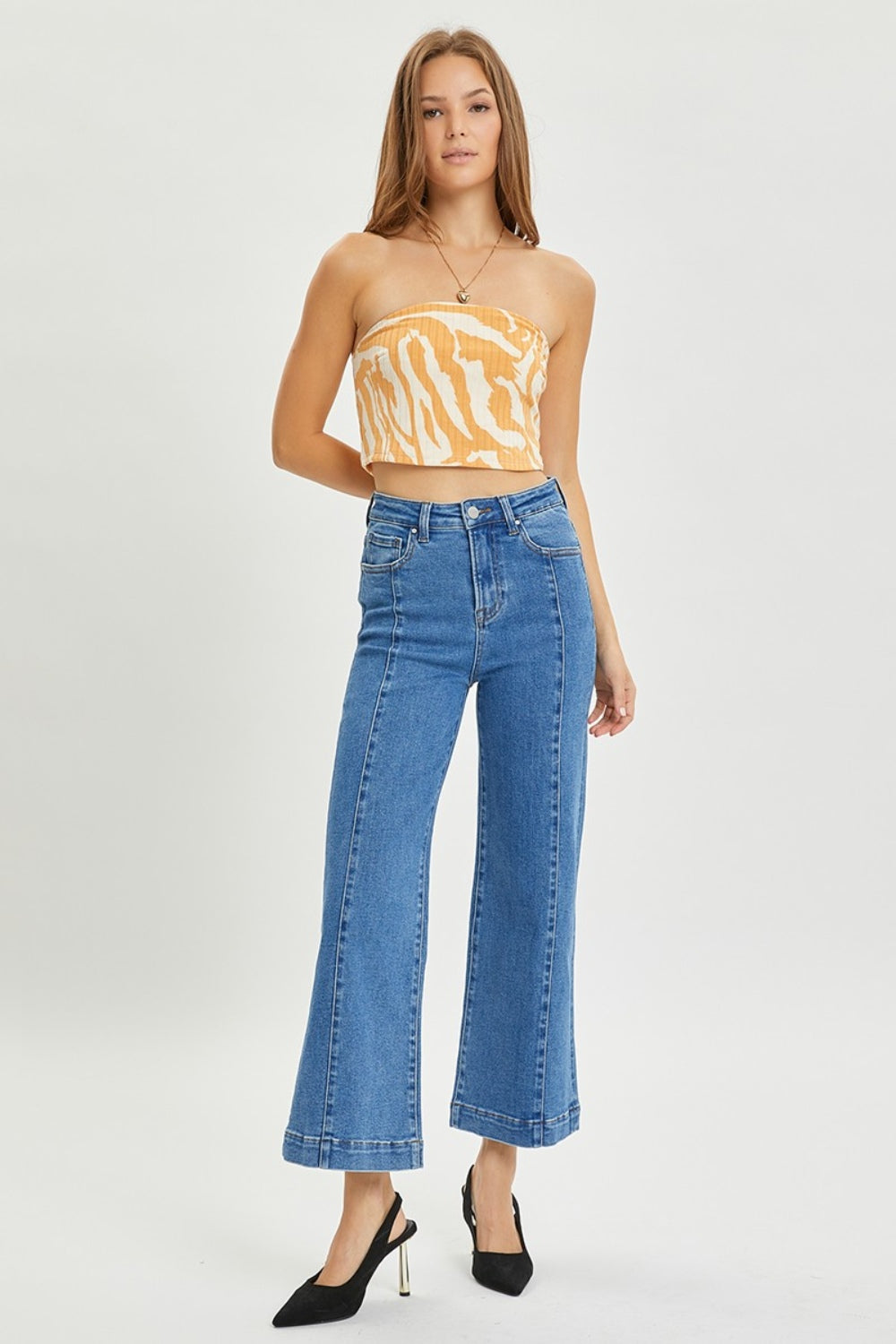 Full Size High Rise Wide Leg Jeans