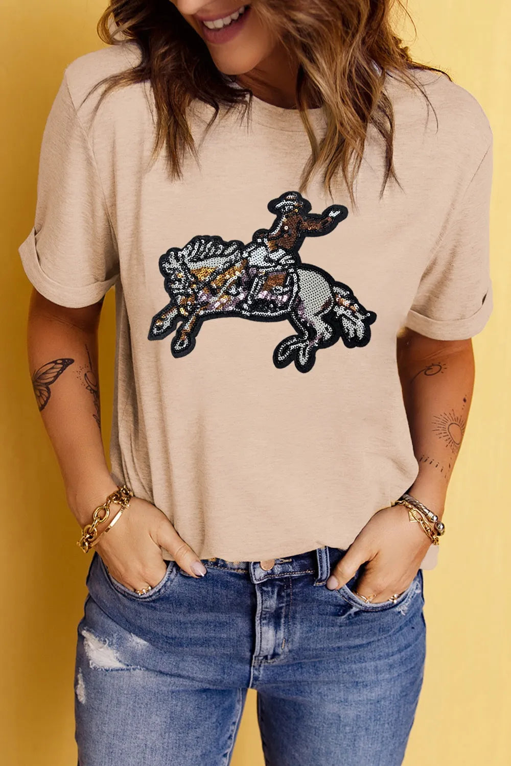 Sequin Rodeo Graphic Crewneck Tee