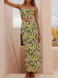 Printed Cami and Maxi Skirt Set