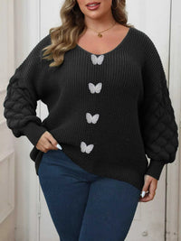 Plus Size Butterfly Dropped Shoulder Sweater 101002956712112 41 Affordable Fashion Under $100 Jerry's Apparel 