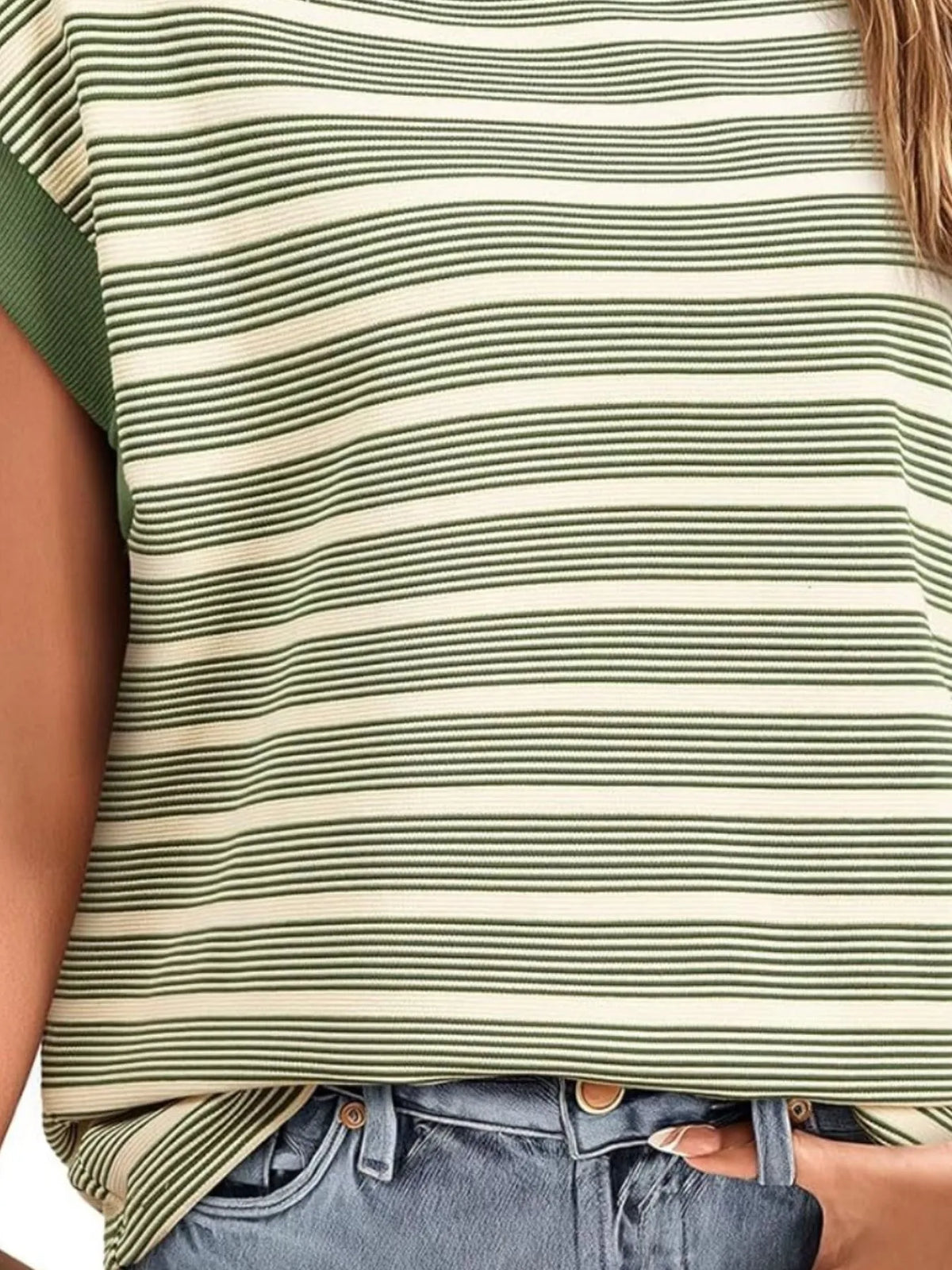 Striped Round Neck Casual T-Shirt