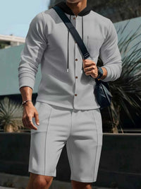 Men's Full Size Casual Hooded Button-Up Top and Shorts Set Plus Size 100400355175188 41 Affordable Fashion Under $100 Jerry's Apparel 
