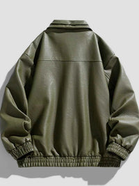 Men's Plus Size Faux Leather Bomber Jacket 100400787475284 100 Fashion Forward Plus Size Clothing Jerry's Apparel 