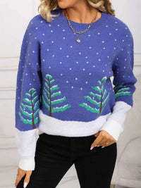 Tree Pattern Round Neck Sweater 100100194825917 46 Affordable Fashion Under $100 Jerry's Apparel 