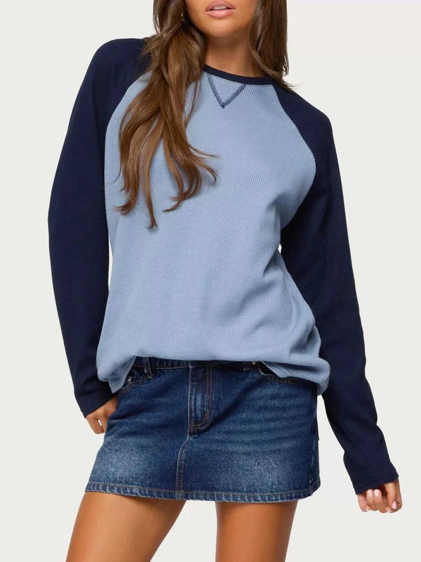 Color-Block Raglan Long Sleeve T-Shirt 101001936991902 48 Affordable Fashion Under $100 Jerry's Apparel 