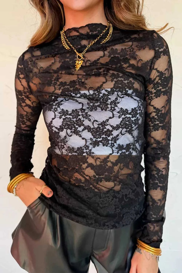 Floral Lace Long Sleeve Top 100100236651764 18 Affordable Fashion Under $100 Jerry's Apparel 