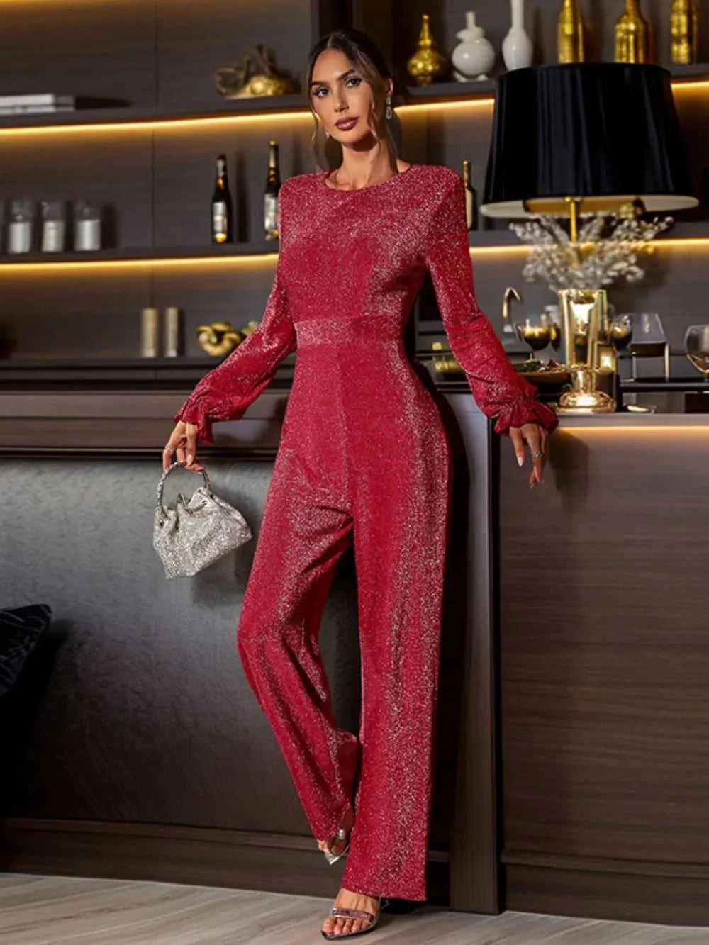 Perfee Cutout Round Neck Long Sleeve Jumpsuit 100100285711264 41 Affordable Fashion Under $100 Jerry's Apparel 